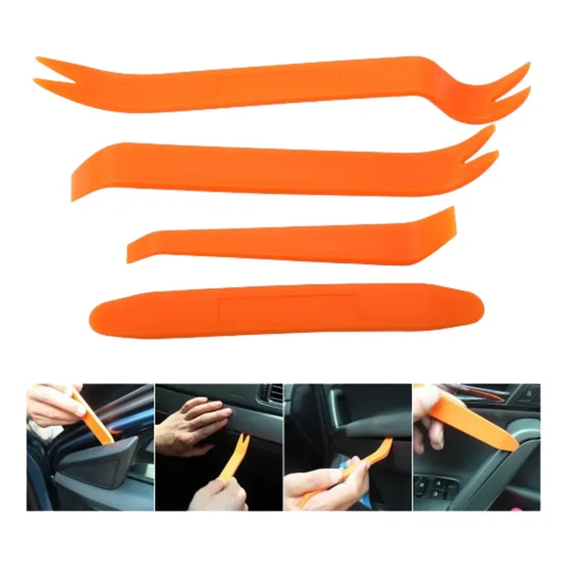Kit 4 Espátulas Tira Grampo Tapeçaria Carro Desmonta Moldura