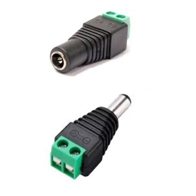 Conector Cctv Bornera Dc Jack Hembra + Macho