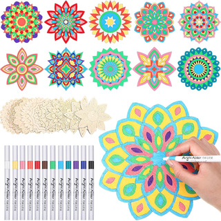 Juego De 22 Piezas Para Pintar Mandalas En Madera Juego De 22 Piezas Para Pintar Mandalas En Madera