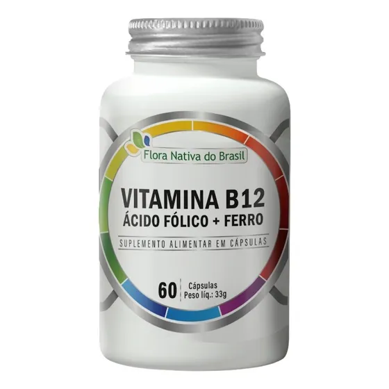 Ferro + Ácido Fólico + Vitamina B12 (metilcobalamina) 60cápsulas - Flora Nativa