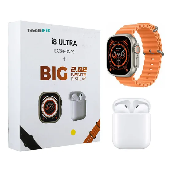 Combo Smartwatch + Audífonos I8 Ultra Big 2.0 / 2 Correas