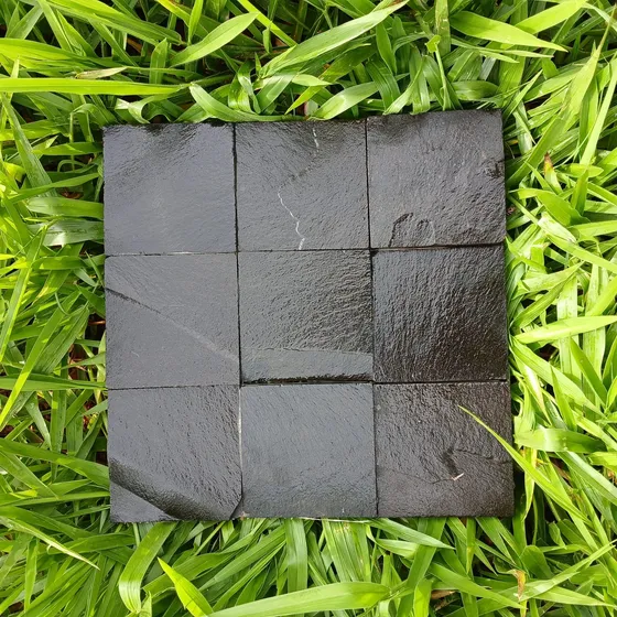 Pedra Ferro Legítima Placa 30x30 Preto Xadrez