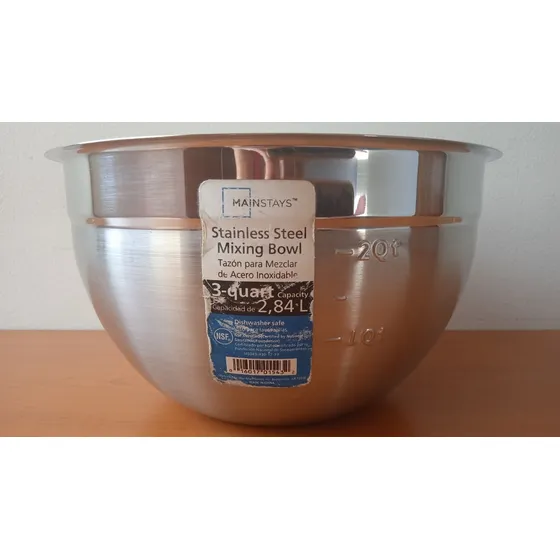 Tazón Bowl Acero Inoxidable Mezclar 2.84 Litros Como Nuevo