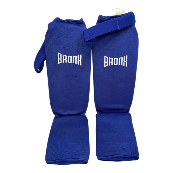 Protector Tibial Bronx Boxing Empeine Elastizado Tibia Media Azul