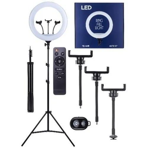 Ring Light YQ-460B Iluminador Led 18pol 45cm Completo + Tripé 2,1m Cor da estrutura Branco Cor da luz 2700-6300K
