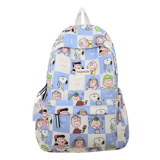 Mochila Versatile Trend Versão Coreana Snoopy Check Pattern Mochila Versatile Trend Versão Coreana Snoopy Check Pattern