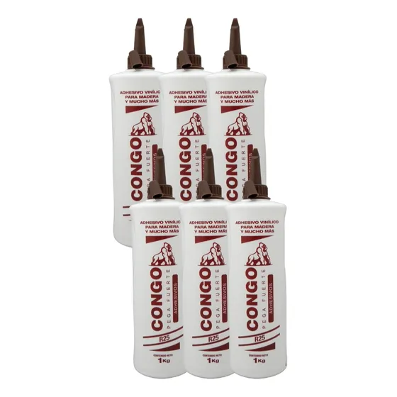 Cola Carpintero Adhesivo Vinilico X 1 Kg. Con Pico Pack X6