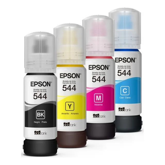Pack 4 Botellas Tinta Continua Epson T544 L3210 L3150 L3250