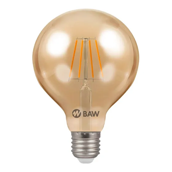 Lampara Globo Ambar 6w Filamento Led Vintage Calida E27 Baw Color de la luz 2700k