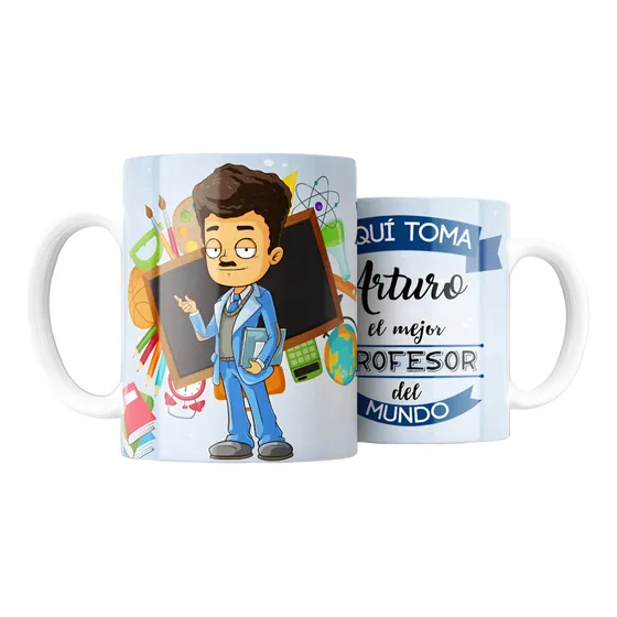 Tazón Taza Personalizada Día Del Profesor (nombre Hombre)
