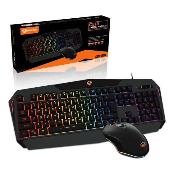Teclado Y Mouse Gaming Mt-c510 Con Retroiluminación Led, Everest ,diseño Ergonómico, Alta Precisión, Conexión Usb, Durabilidad, Estilo Profesional Para Gamers Exigentes, Alta Calidad | Cuotas sin interés