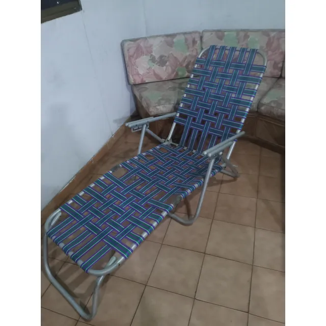 Silla Playera Extencion Plegable De Aluminio Como Nueva