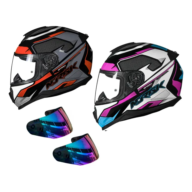 Kit 2 Capacetes Norisk Razor Speedmax Esportivo Fechado Top