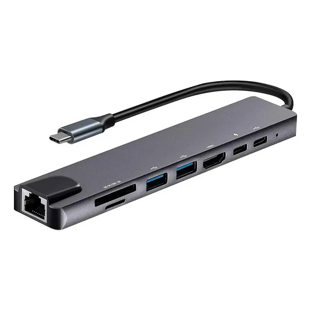 Adaptador Usb C Hub Macbook Air Pro Memoria 4k Hdmi 8 En 1