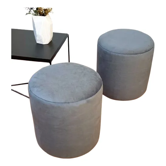 Puff Redondo Moderno Pana Lino Banqueta Banco Sillon Premium