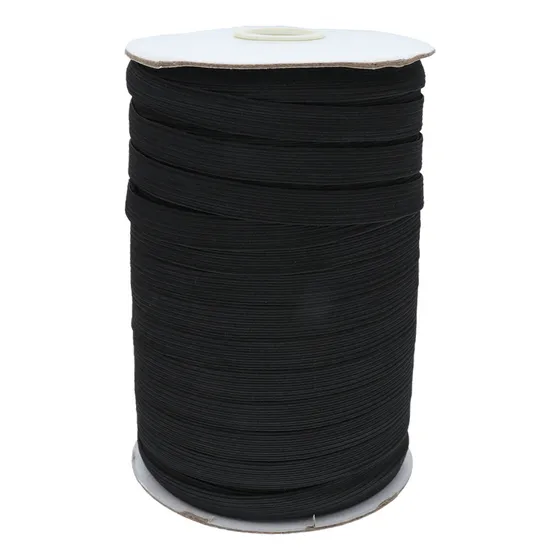 Elástico Trenzado Negro 10mm Rollo 100mts Resorte Ropa Banda