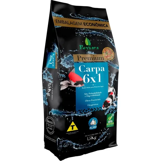 Ração Poytara Carpa Premium 6x1 1,5kg Saco