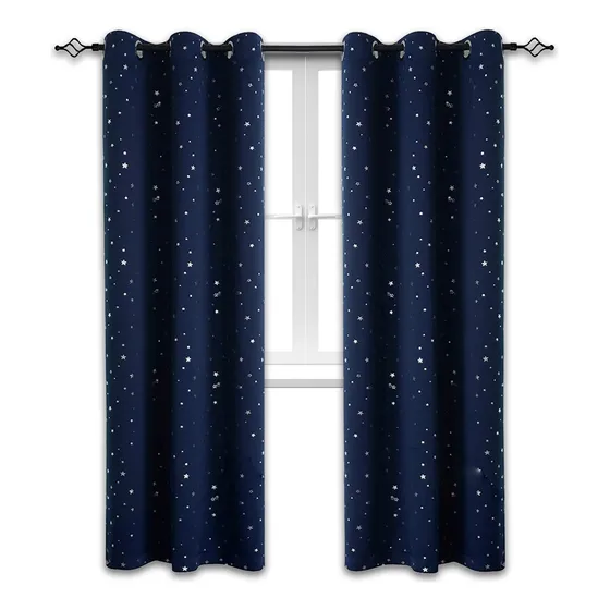 Cortina Niña Niño Semi Blackout Casatua Un Paño 140x220cm Color Azul marino