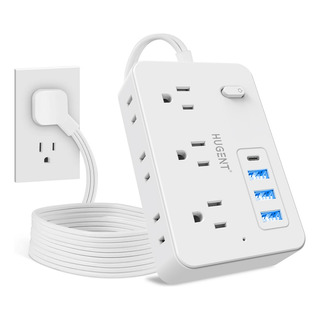 Multicontacto De 6 Tomas Hugent Multicontacto Usb El-17 Con Usb Color Blanco Largo Del Cable De 1.2m 10a 127v Multicontacto De 6 Tomas Hugent Multicontacto Usb El-17 Con Usb Color Blanco Largo Del Cable De 1.2m 10a 127v