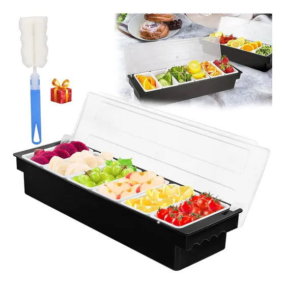 6 Bandejas De Caja De Condimentos Frutas Y Verduras Rejilla