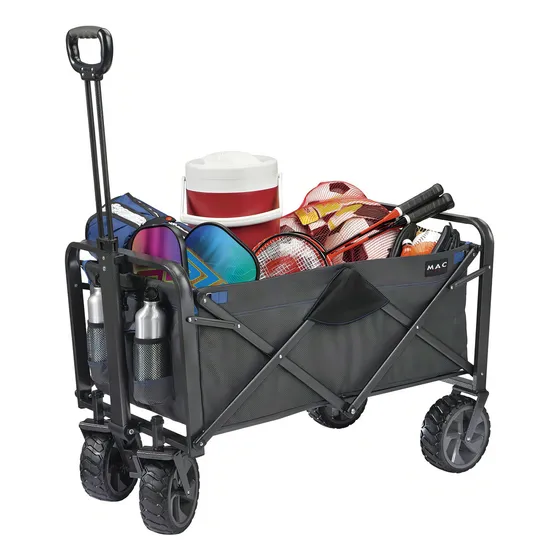 Mac Sports Carrito Plegable Con Red Carga Vagon Multiusos Color Gris oscuro