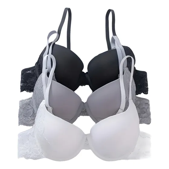 Brasier Sujetador Realce 3 Colores Ajustador De Busto