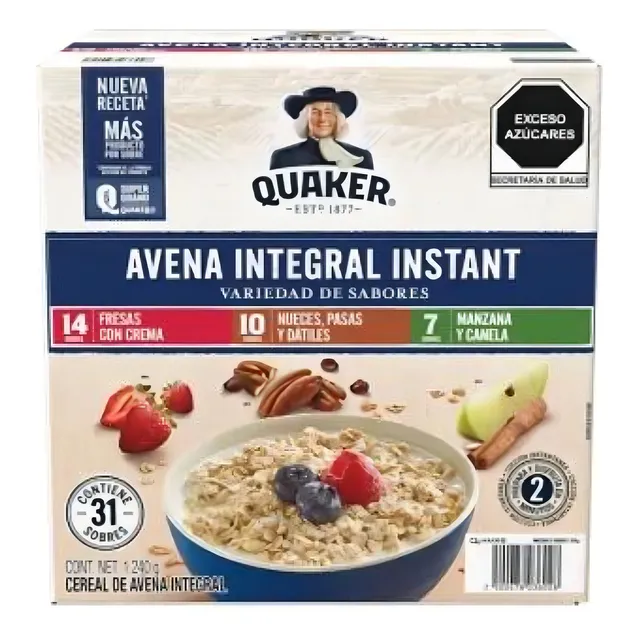 Avena Integral Quaker Instant Variedad De Sabores 31 Pzas