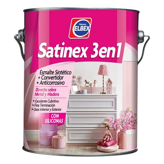 Esmalte Satinex 3 En 1 Blanco 4lt Blanco Satinado