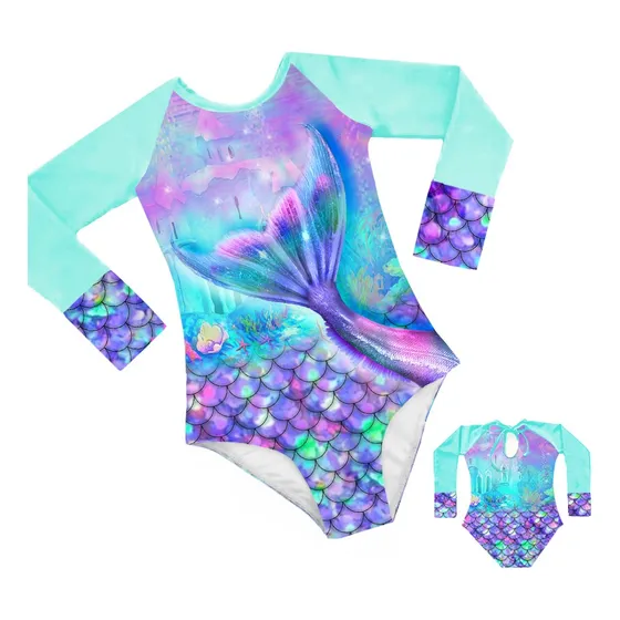 Traje De Baño Entero Cola De Pez Para Niñas 