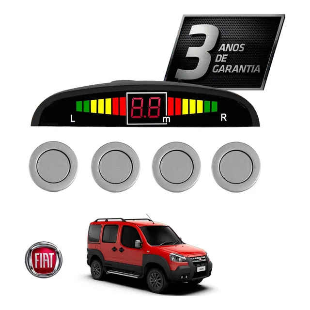 Sensor De Ré Estacionamento Prata Fiat Doblo 2011 2012 2013