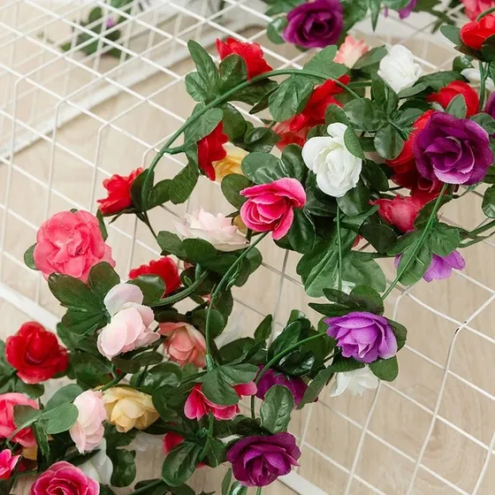 Guirnalda Colgante Enredadera Rosa Flores Artificiales 250cm