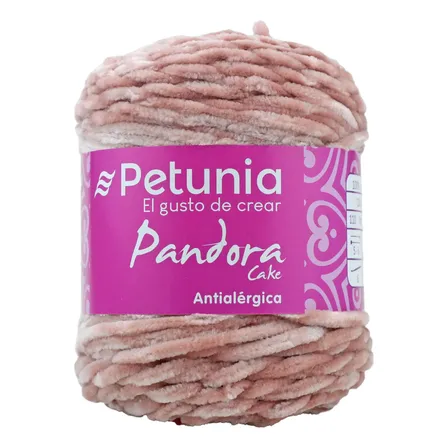 Lana Pandora Cake Petunia Textura Plush Ovillo 100grs