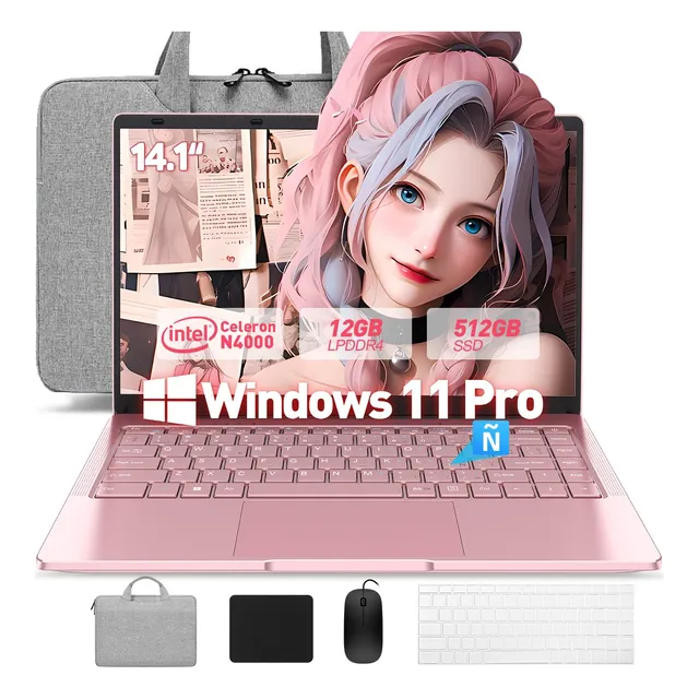 Laptop 14.1'' Notebook Portátil 12gb 512gb Español Teclado