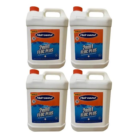 Kit 4 Floc Plus 2em1 Clarificante E Decantador 5l Hidroazul