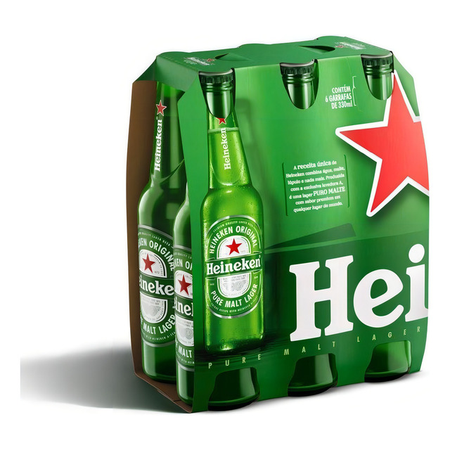 Cerveja Heineken Premium Garrafa 6 Long Neck 330ml Cerveja Heineken Premium Garrafa 6 Long Neck 330ml