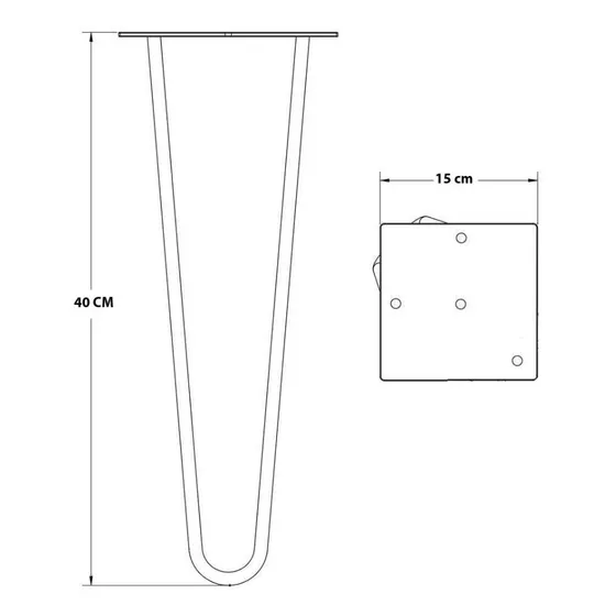 Pata De Hierro Hairpin Legs Mesa Ratona Reforzadas 40cm 