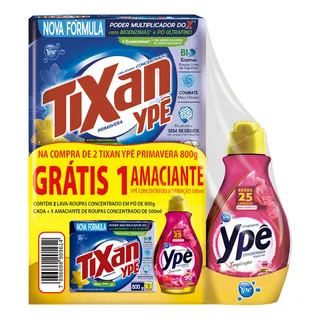 Kit 2 SabĂŁo PĂł Tixan 800g Amaciante Concen YpĂȘ 500ml Kit 2 SabĂŁo PĂł Tixan 800g Amaciante Concen YpĂȘ 500ml