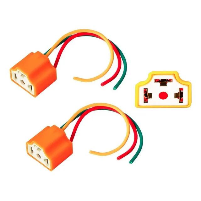 Par Tomada Plug Conector Farol H4 Em Cerâmica Não Derrete