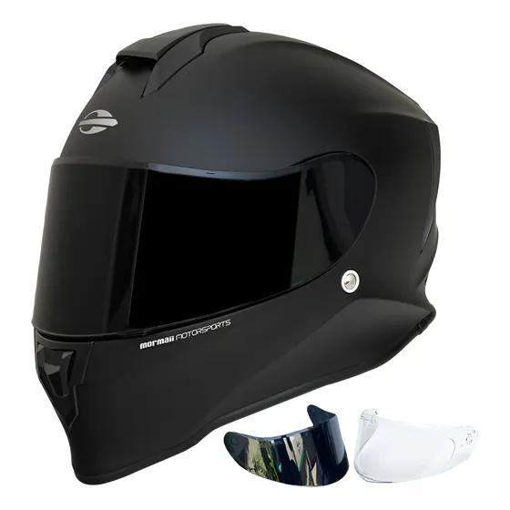Capacete Fechado Moto Mormaii Masculino Feminino Preto Fosco — foto 2