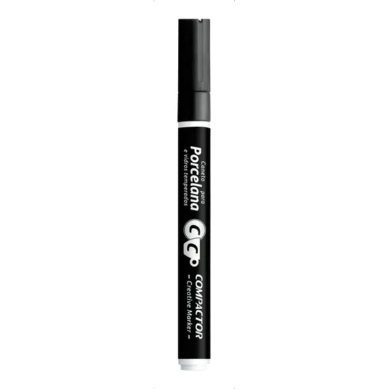 Marcador Porcelana- Creative - Compactor Cor Preto