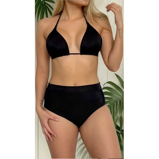 Conjunto Bikini Alto + Top Con Relleno Ajustable