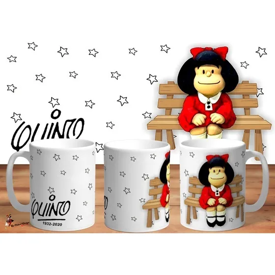 Taza Mafalda Quino 3d Conmemorativa 4k Art