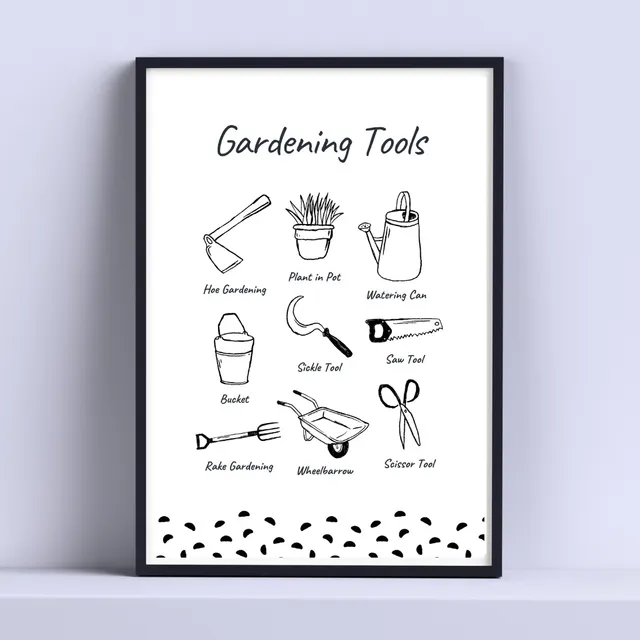 Cuadro Elementos De Jardineria Deco 30x40cm Listo P Colgar