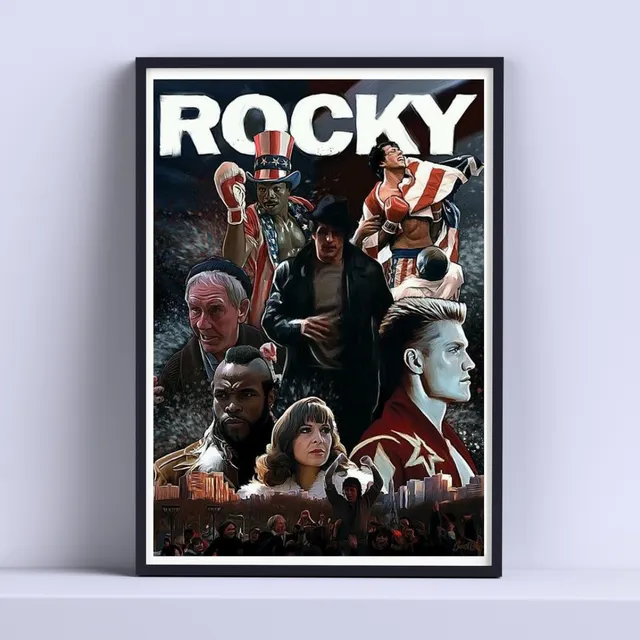 Cuadro Rocky Leyenda Decorativo 30x40cm Con Vidrio
