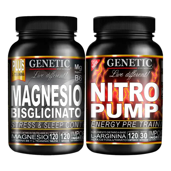 60 Días Óxido Nítrico Arginina Magnesio Bisglicinato Genetic