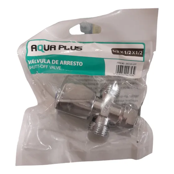 Llave De Arresto Doble 1/2 X 1/2 X 1/2  Aquaplus