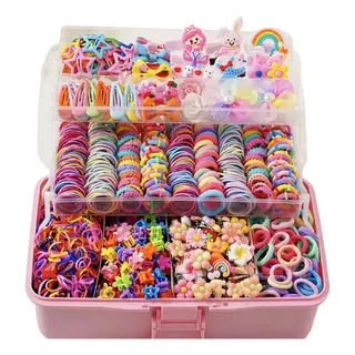Conjunto De 718 Faixas Elásticas De Cabelo Para Meninas, U