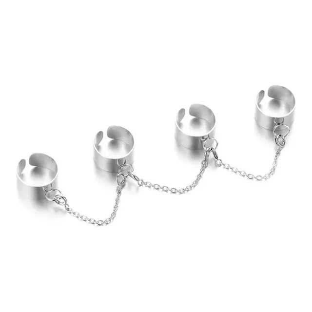 Anillos Con Cadena De Eslabones Hombre Mujer