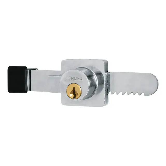 Cerradura Para Vitrina Acabado Cromo Producto Marca Hermex Color Plateado