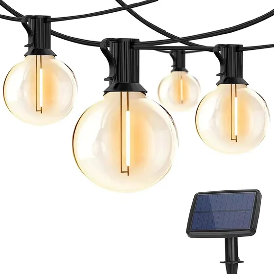 Guirnalda De Luces Solares Impermeables Led Con 25 Bombillas